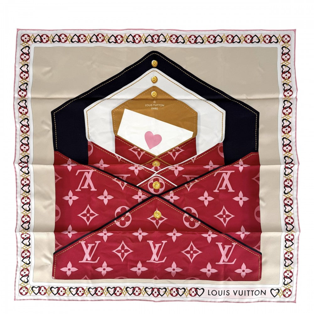 LOUIS VUITTON ルイヴィトン スカーフ マイトゥルーLV ファッションアイテム M78061 シルク レッド 赤 マルチカラー レディース【中古品】