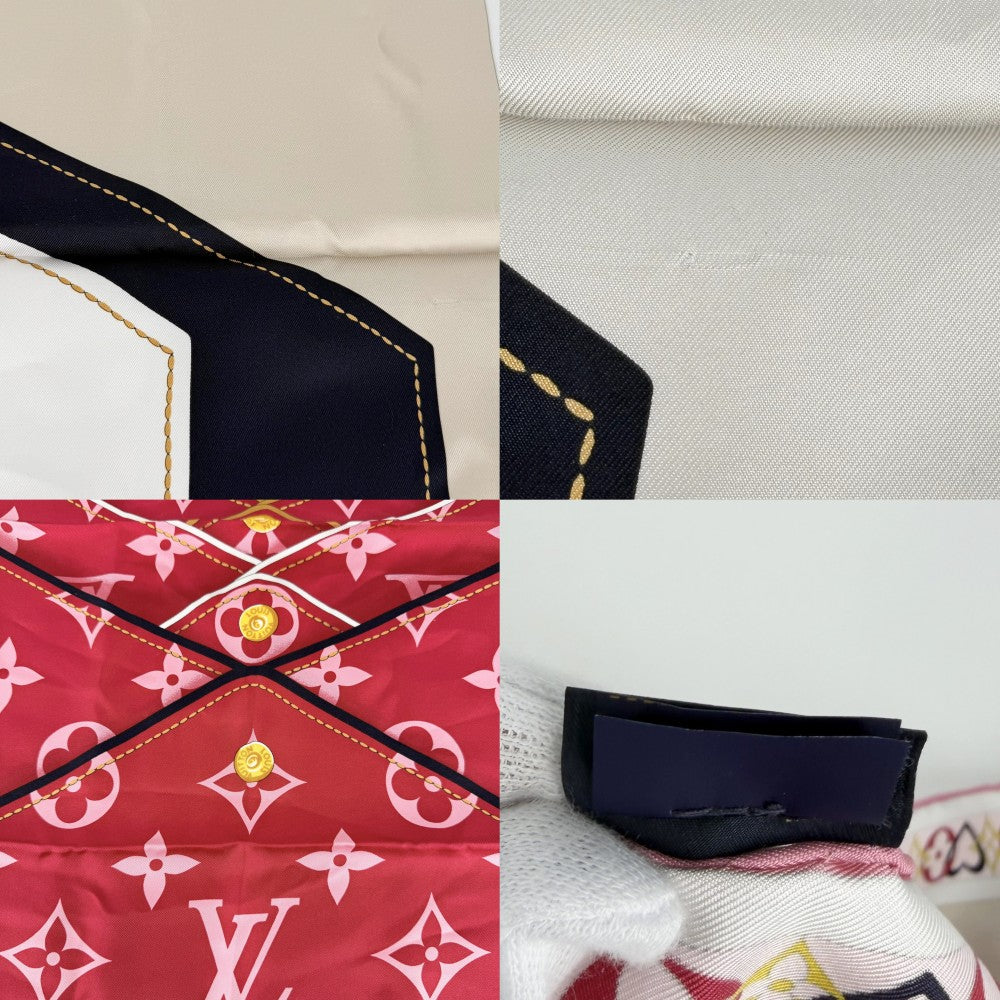 LOUIS VUITTON ルイヴィトン スカーフ マイトゥルーLV ファッションアイテム M78061 シルク レッド 赤 マルチカラー レディース【中古品】