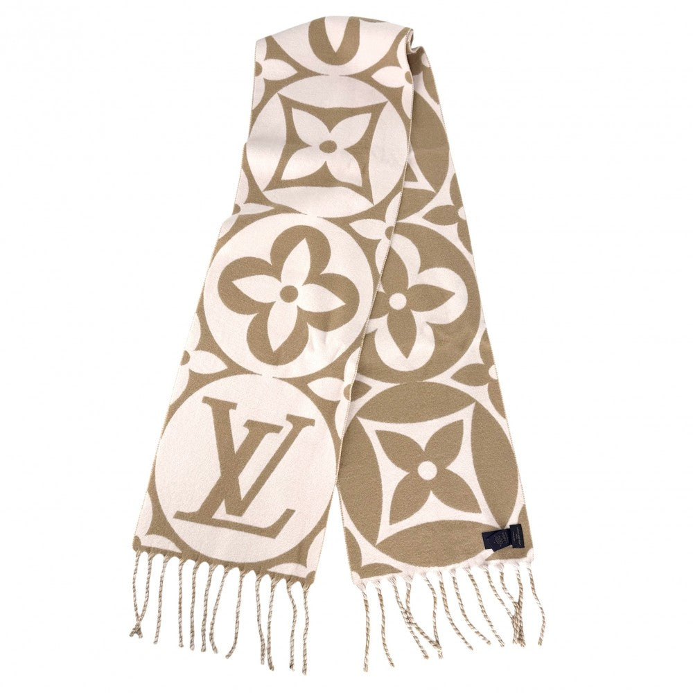 LOUIS VUITTON ルイヴィトン マフラー フライト・モード マフラー・LV メダリオン 小物 防寒具 M79213 冬 ウール ピンク ベージュ レディース【中古品】