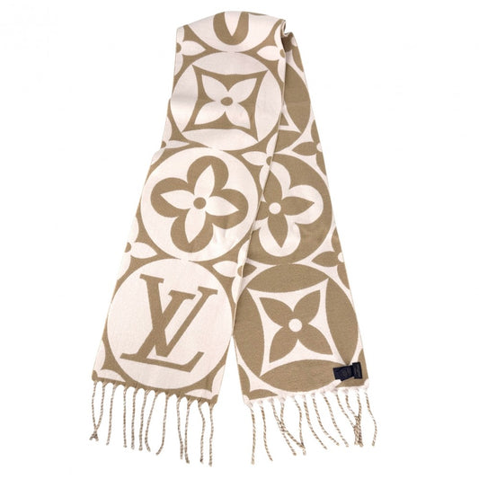 LOUIS VUITTON ルイヴィトン マフラー フライト・モード マフラー・LV メダリオン 小物 防寒具 M79213 冬 ウール ピンク ベージュ レディース【中古品】