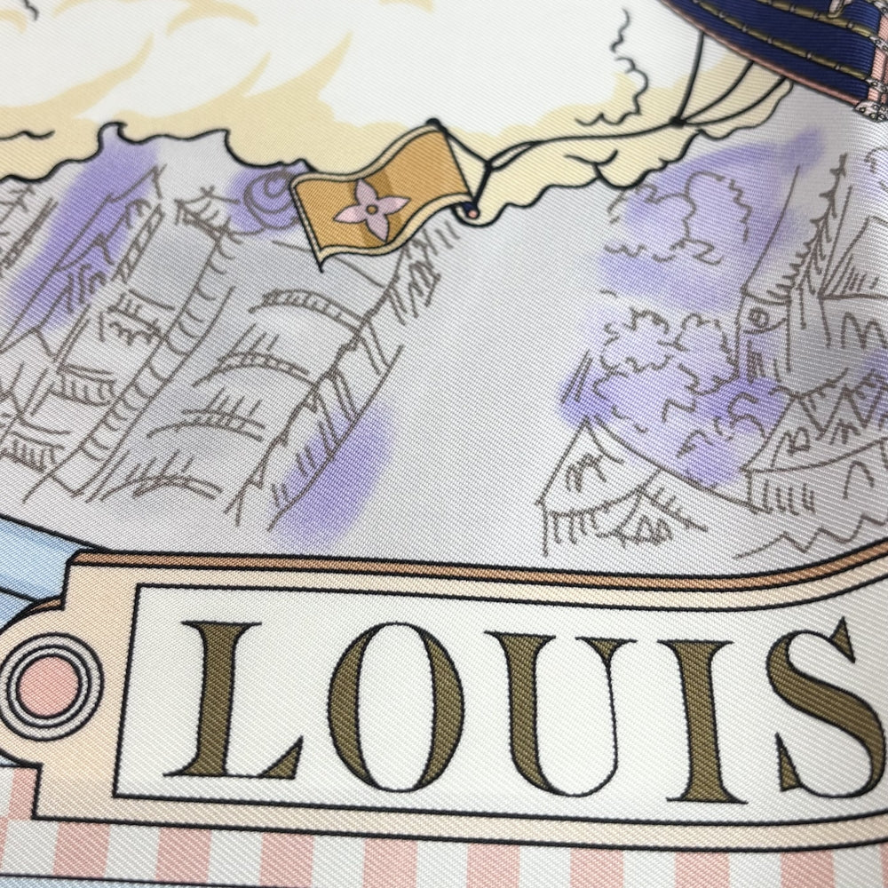LOUIS VUITTON ルイヴィトン スカーフ カレ90･フロム ザ クラウド ファッションアイテム 大判 M98265 シルク ベージュ マルチカラー レディース【中古品】