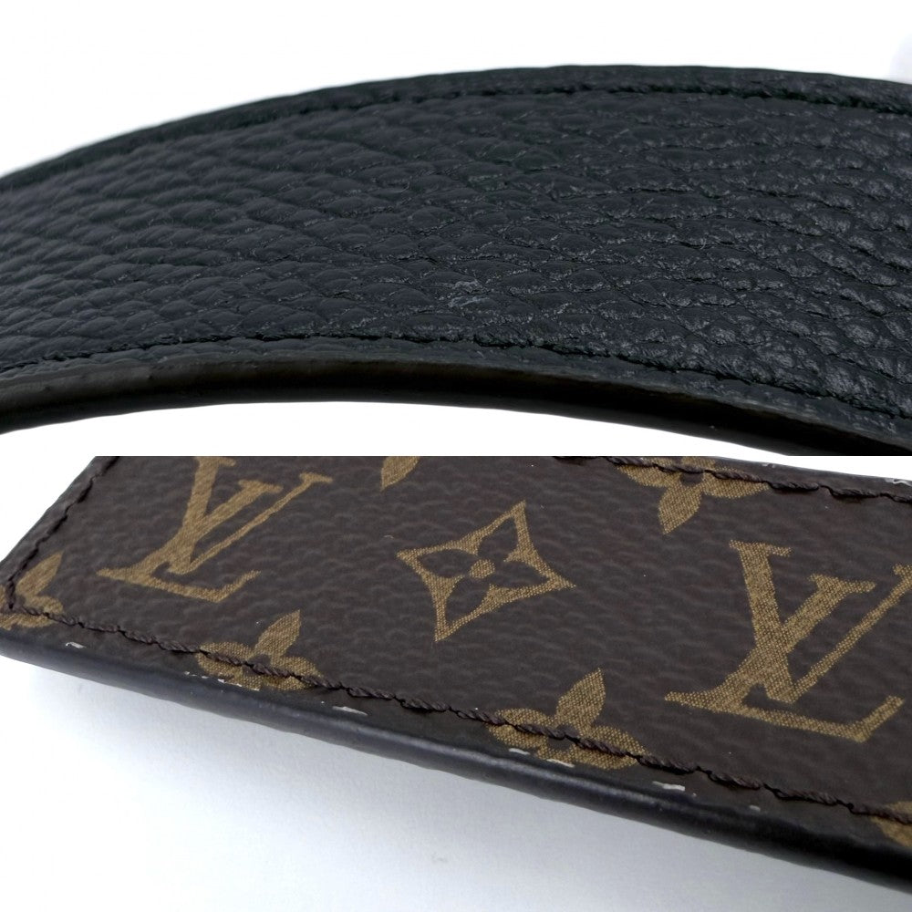 LOUIS VUITTON ルイヴィトン ベルト モノグラム LVイニシャル25MM リバーシブル ファッションアイテム 80/32 M0570T レザー ブラック 黒 ブラウン 茶 ゴールド金具 レディース【中古品】