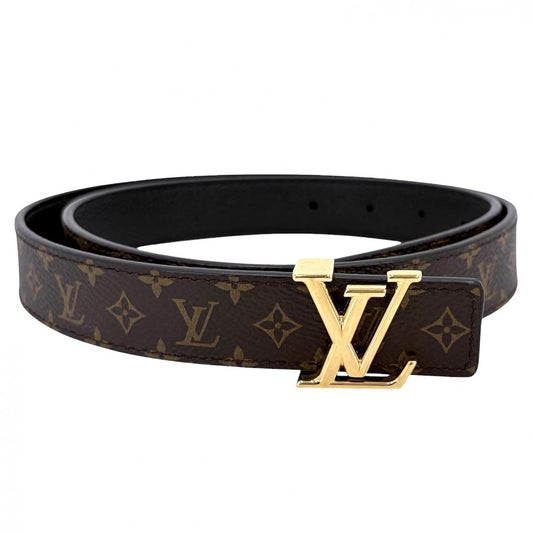 LOUIS VUITTON ルイヴィトン ベルト モノグラム LVイニシャル25MM リバーシブル ファッションアイテム 80/32 M0570T レザー ブラック 黒 ブラウン 茶 ゴールド金具 レディース【中古品】