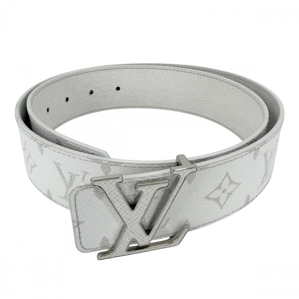 【開店SALE】 LOUIS VUITTON ルイヴィトン ベルト LV イニシャル 40MM リバーシブル ファッションアイテム 小物 85/34 M0713 ホワイト 白 シルバー金具 メンズ【中古品】