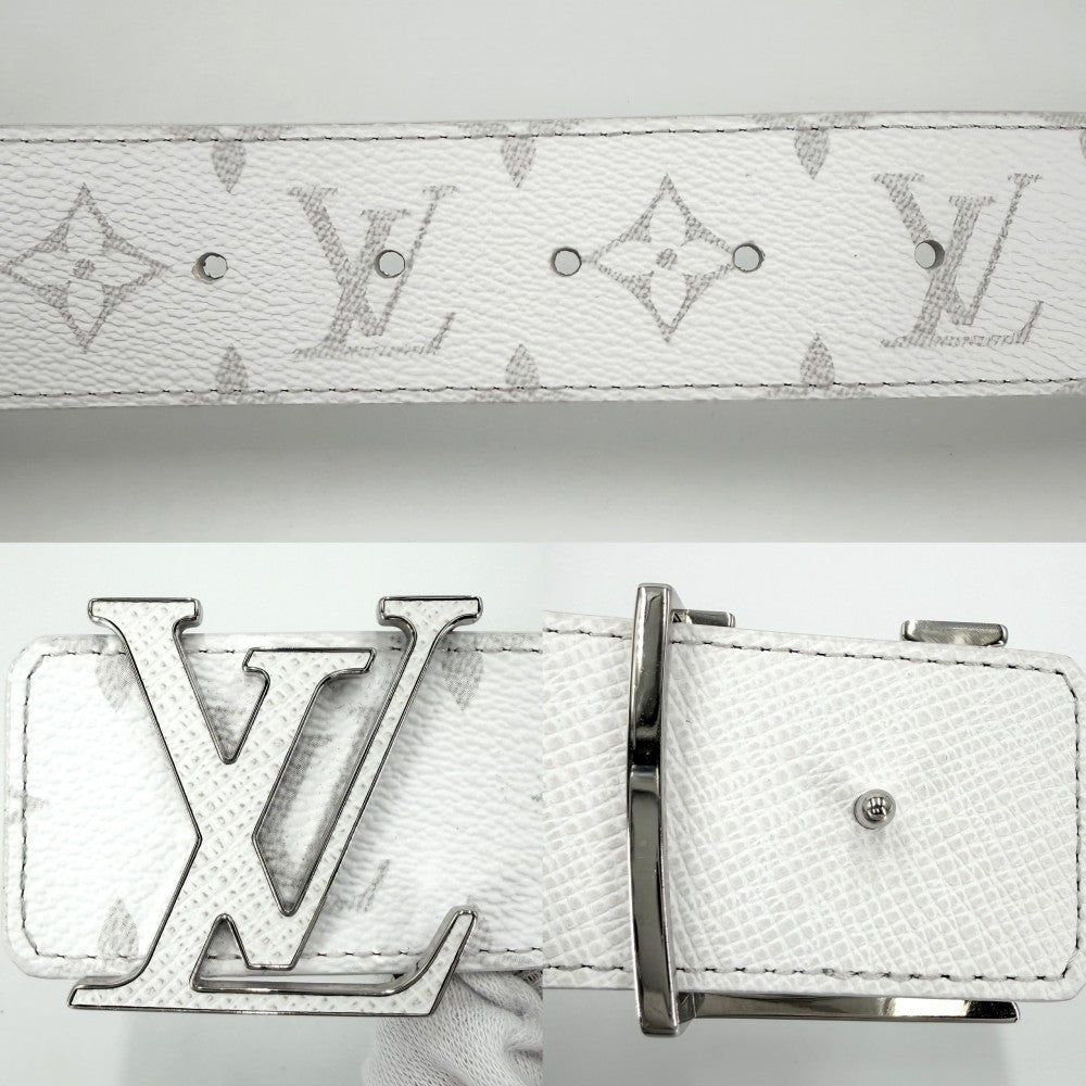【開店SALE】 LOUIS VUITTON ルイヴィトン ベルト LV イニシャル 40MM リバーシブル ファッションアイテム 小物 85/34 M0713 ホワイト 白 シルバー金具 メンズ【中古品】