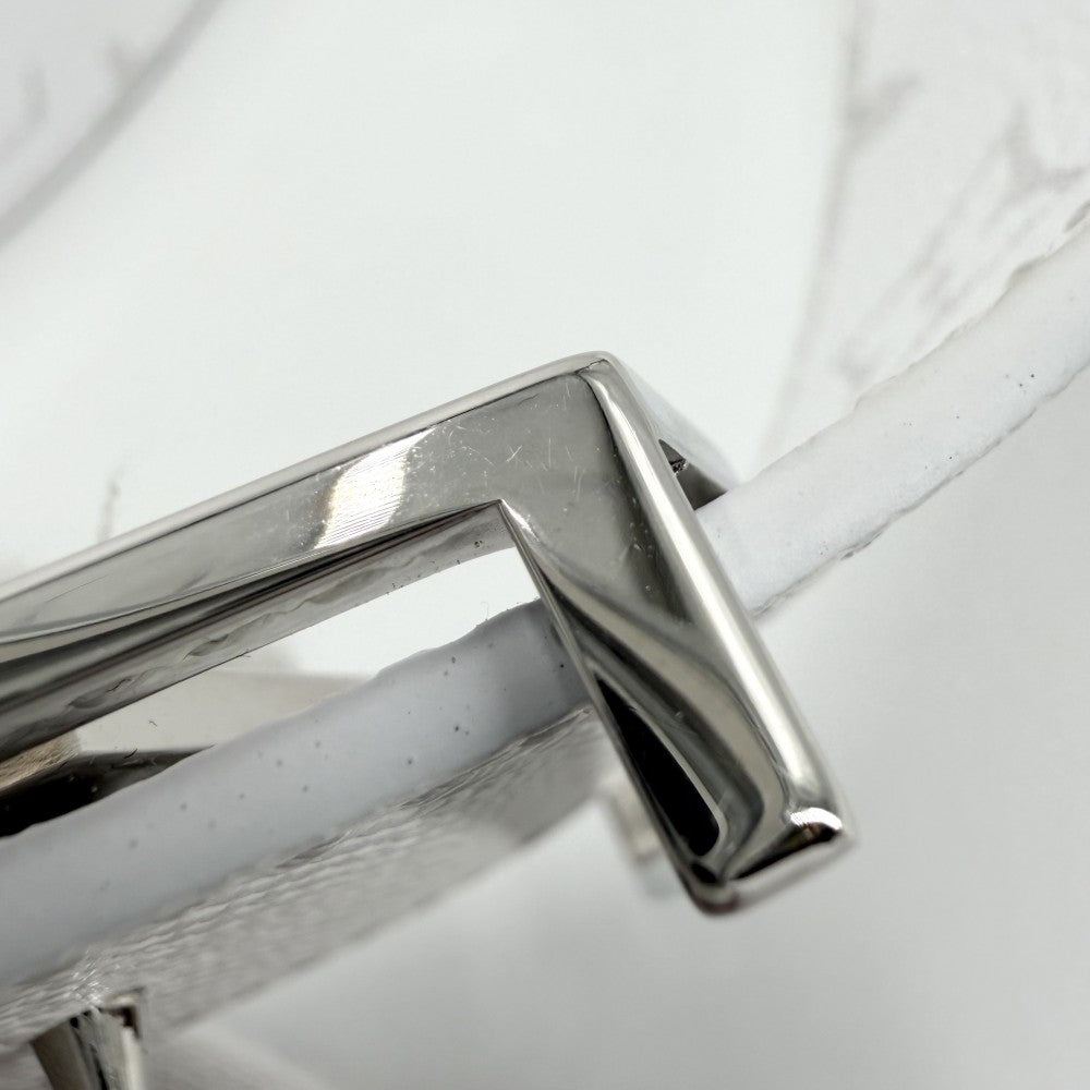 【開店SALE】 LOUIS VUITTON ルイヴィトン ベルト LV イニシャル 40MM リバーシブル ファッションアイテム 小物 85/34 M0713 ホワイト 白 シルバー金具 メンズ【中古品】