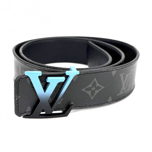 LOUIS VUITTON ルイヴィトン ベルト モノグラムエクリプス サンチュールLVサンセット リバーシブル ファッションアイテム 85/34 M0227 ブラック 黒 ブルー×ブラック金具 メンズ【中古品】