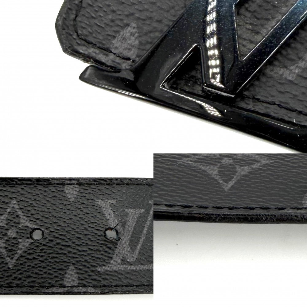 LOUIS VUITTON ルイヴィトン ベルト モノグラムエクリプス サンチュールLVサンセット リバーシブル ファッションアイテム 85/34 M0227 ブラック 黒 ブルー×ブラック金具 メンズ【中古品】