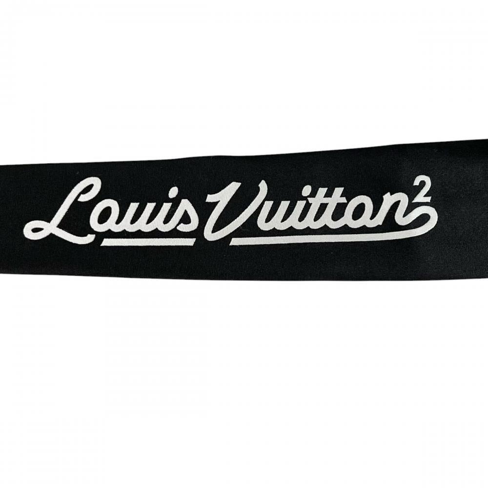 LOUIS VUITTON ルイヴィトン ネクタイ クラヴァット・LV MADE NIGOｺﾗﾎﾞ ロゴ刺繍 MP3219 シルク ブラック 黒 ホワイト 白 メンズ【中古品】