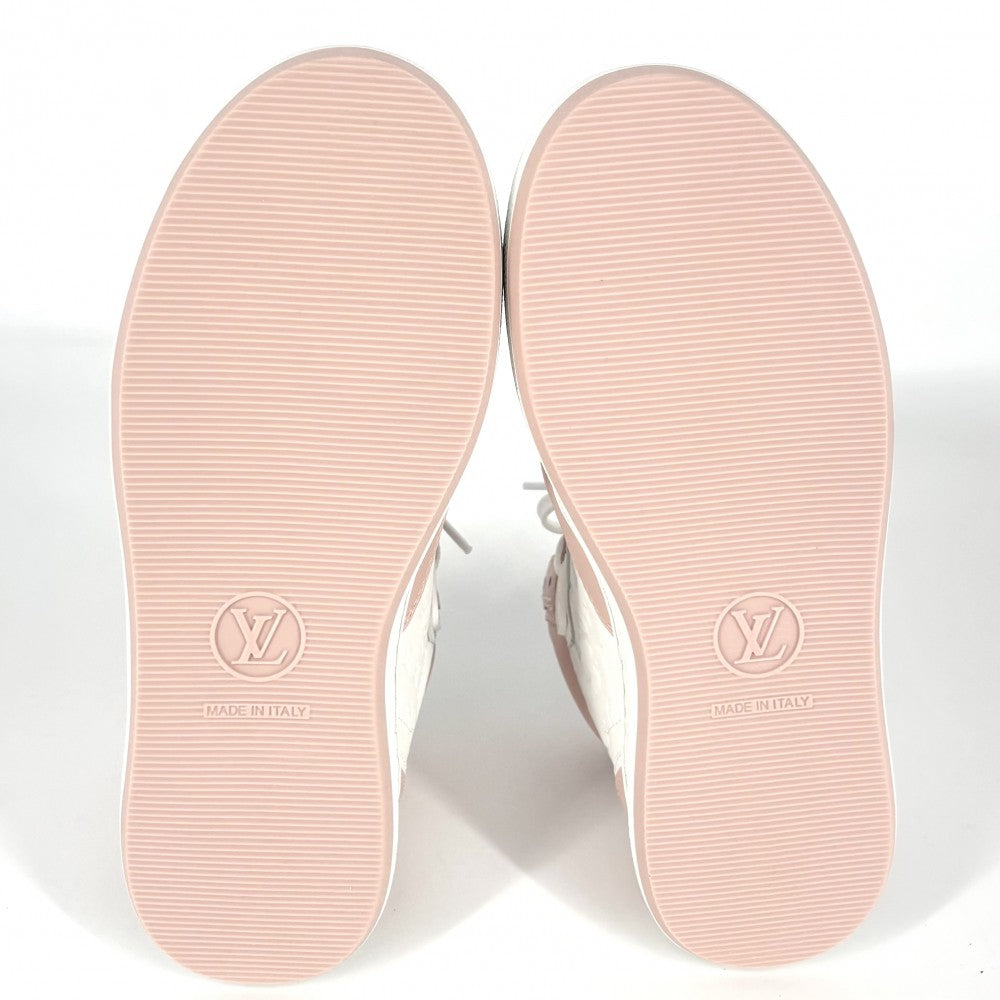 【開店SALE】 LOUIS VUITTON ルイヴィトン スニーカー モノグラム LV スタジアム スニーカー ハイカット ファッションアイテム ピンク ホワイト レザー ローズ クレール ピンク レディース【中古品】