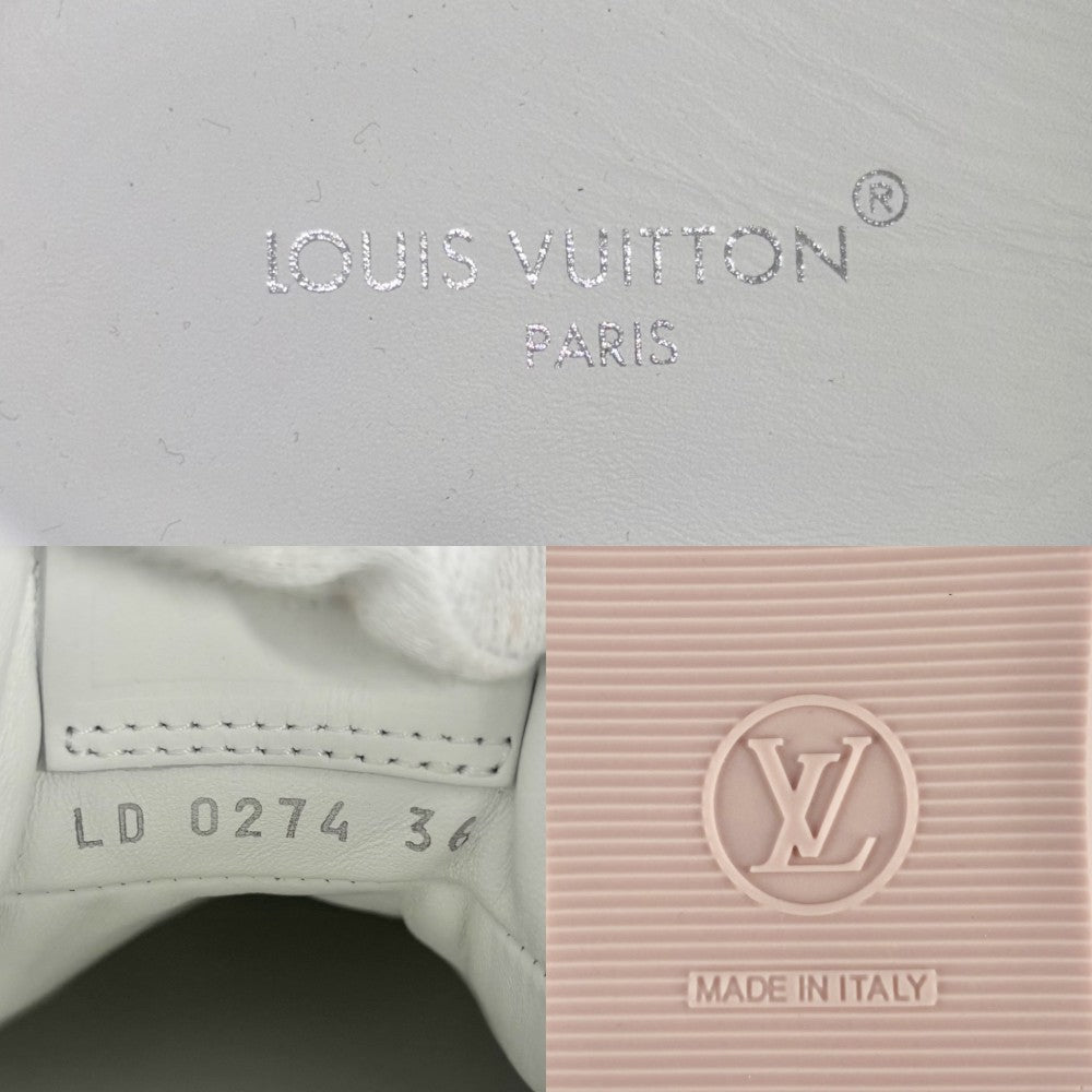 LOUIS VUITTON ルイヴィトン スニーカー モノグラム LV スタジアム スニーカー ハイカット ファッションアイテム ピンク ホワイト レザー ローズ クレール ピンク レディース【中古品】