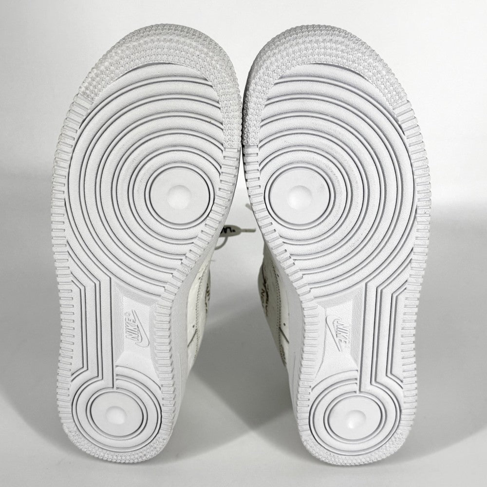 【開店SALE】 LOUIS VUITTON ルイヴィトン スニーカー ×NIKE エアフォース1 ロー 靴 ナイキコラボ AIR FORCE 1 LOW ロゴ ファッションアイテム 7サイズ 約26cm レザー ホワイト 白 メンズ【中古品】