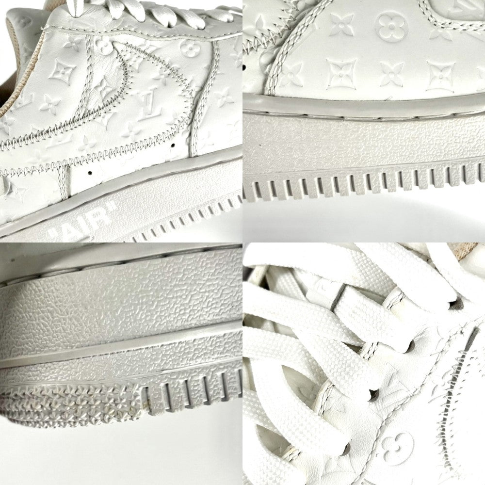 LOUIS VUITTON ルイヴィトン スニーカー ×NIKE エアフォース1 ロー 靴 ナイキコラボ AIR FORCE 1 LOW ロゴ ファッションアイテム 7サイズ 約26cm レザー ホワイト 白 メンズ【中古品】