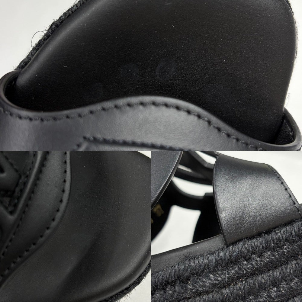 【開店SALE】 LOUIS VUITTON ルイヴィトン サンダル LVイソラ ミュール 厚底 37サイズ 約24cm ブラック 黒 ウェッジソール 靴 1AD5E0 ノワール ゴールド金具 レディース【中古品】