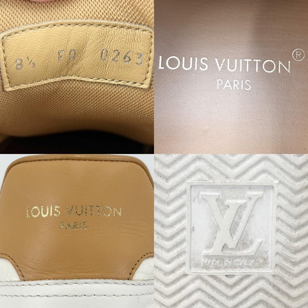 LOUIS VUITTON ルイヴィトン スニーカー ビバリーヒルズライン モノグラム 靴 8.5サイズ ファッションアイテム 1A8V3L レザー ホワイト 白 ブラウン 茶 メンズ【中古品】