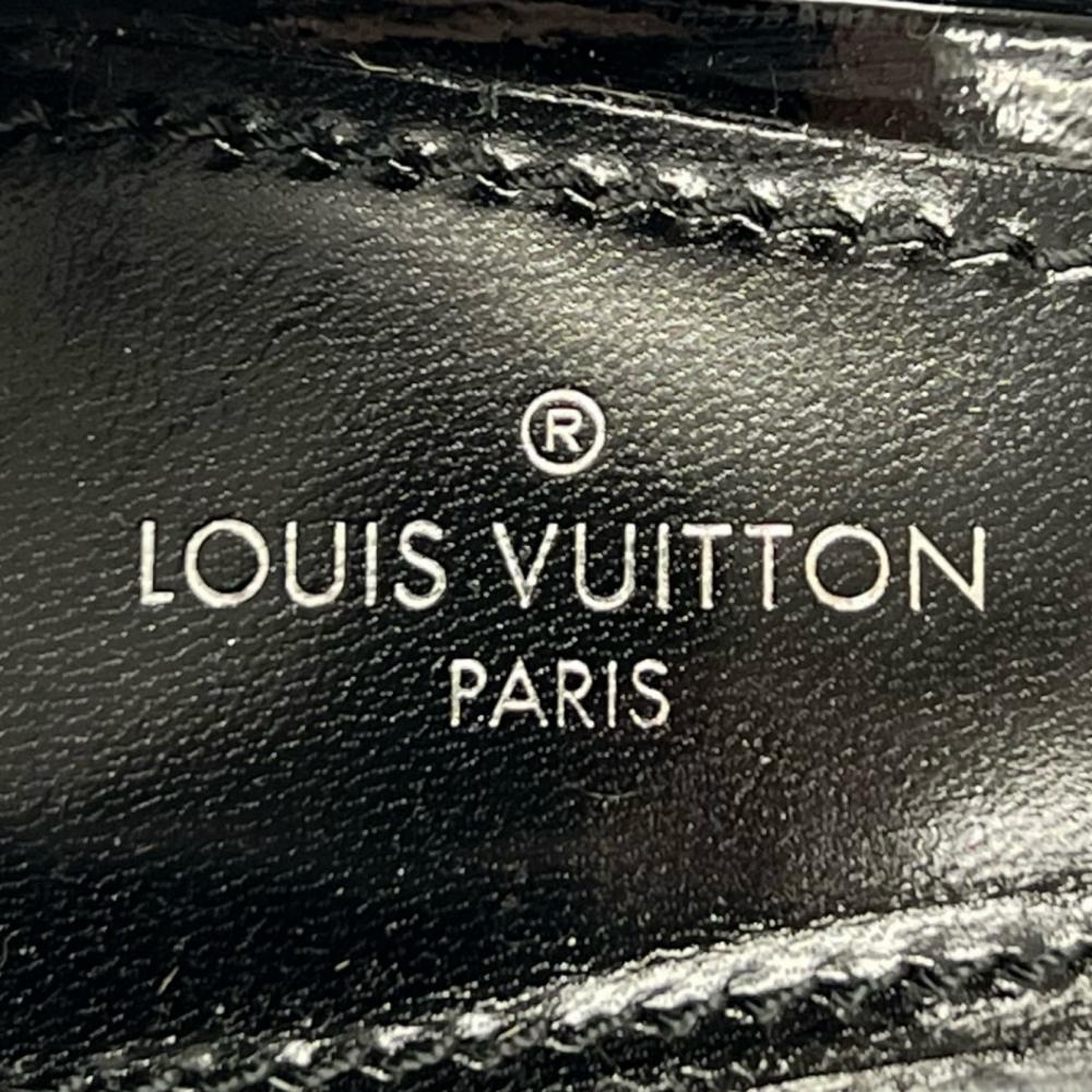 LOUIS VUITTON ルイヴィトン パンプス リボン LVロゴ ハイヒール 37 1/2サイズ 約24cm ブラック 黒 ゴールド金具 レディース 約1055g【中古品】