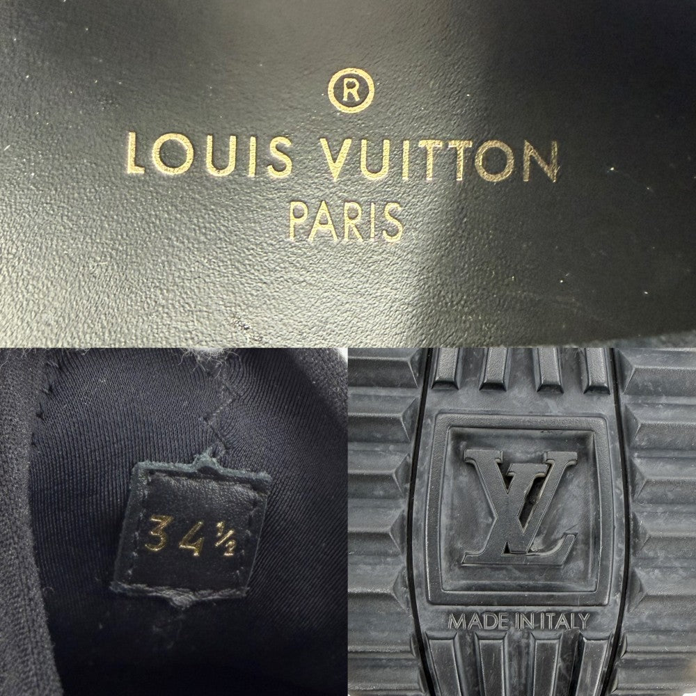 LOUIS VUITTON ルイヴィトン スニーカー ランアウェイ・ライン スニーカー モノグラム ファッションアイテム 34 1/2サイズ 約22cm 靴 ブラック 黒 レディース【中古品】