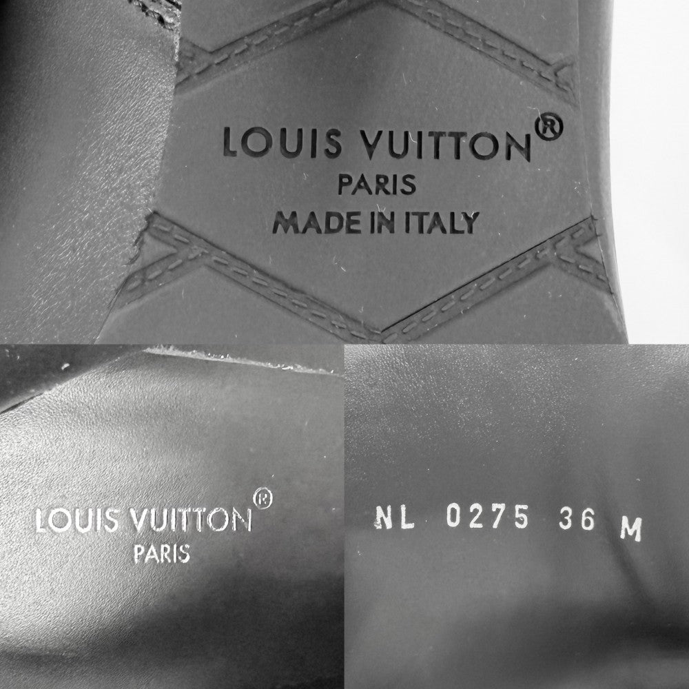 LOUIS VUITTON ルイヴィトン ブーツ ミッドタウンアンクルブーツ ショートブーツ 靴 36サイズ 約23cm 1AIURC レザー ブラック 黒 ゴールド金具 レディース【中古品】