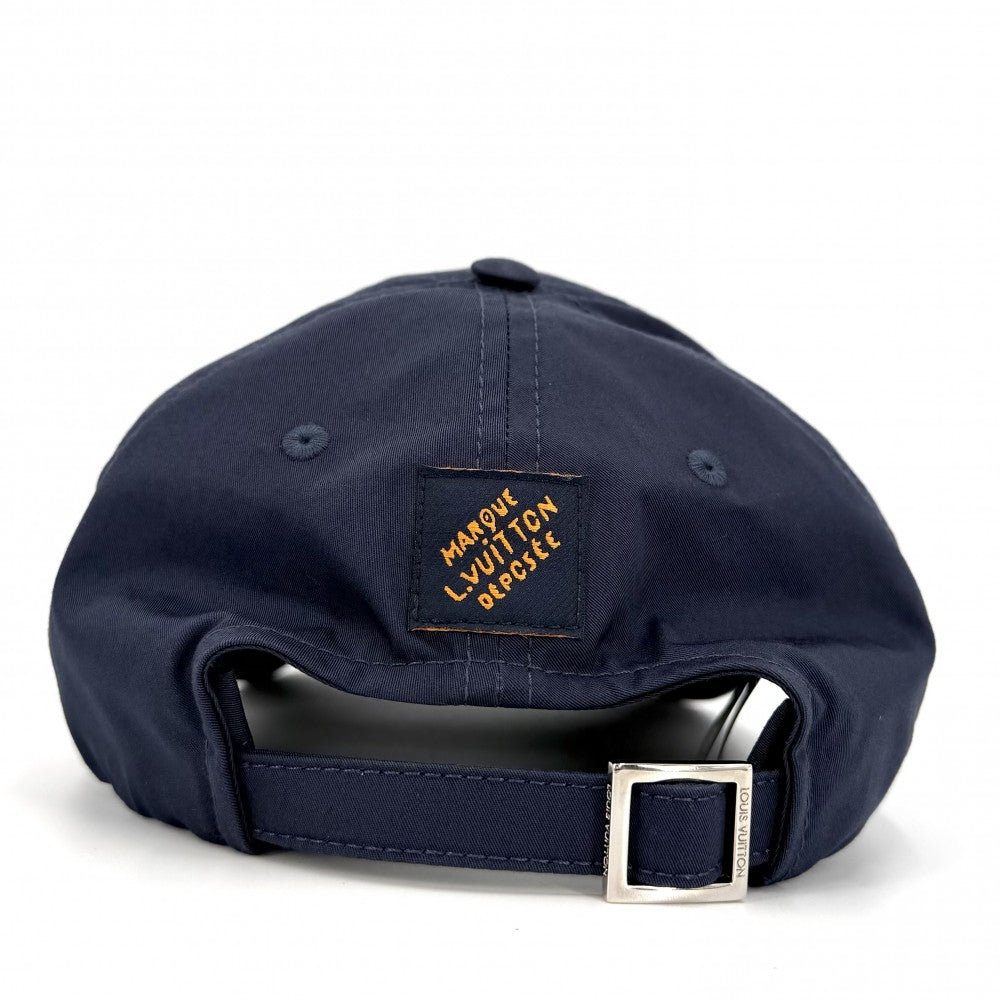 LOUIS VUITTON ルイヴィトン キャップ キャップ・シグネチャー ベースボールキャップ 帽子 Sサイズ ネイビー M5148M コットン マリーヌ シルバー金具 メンズ【中古品】