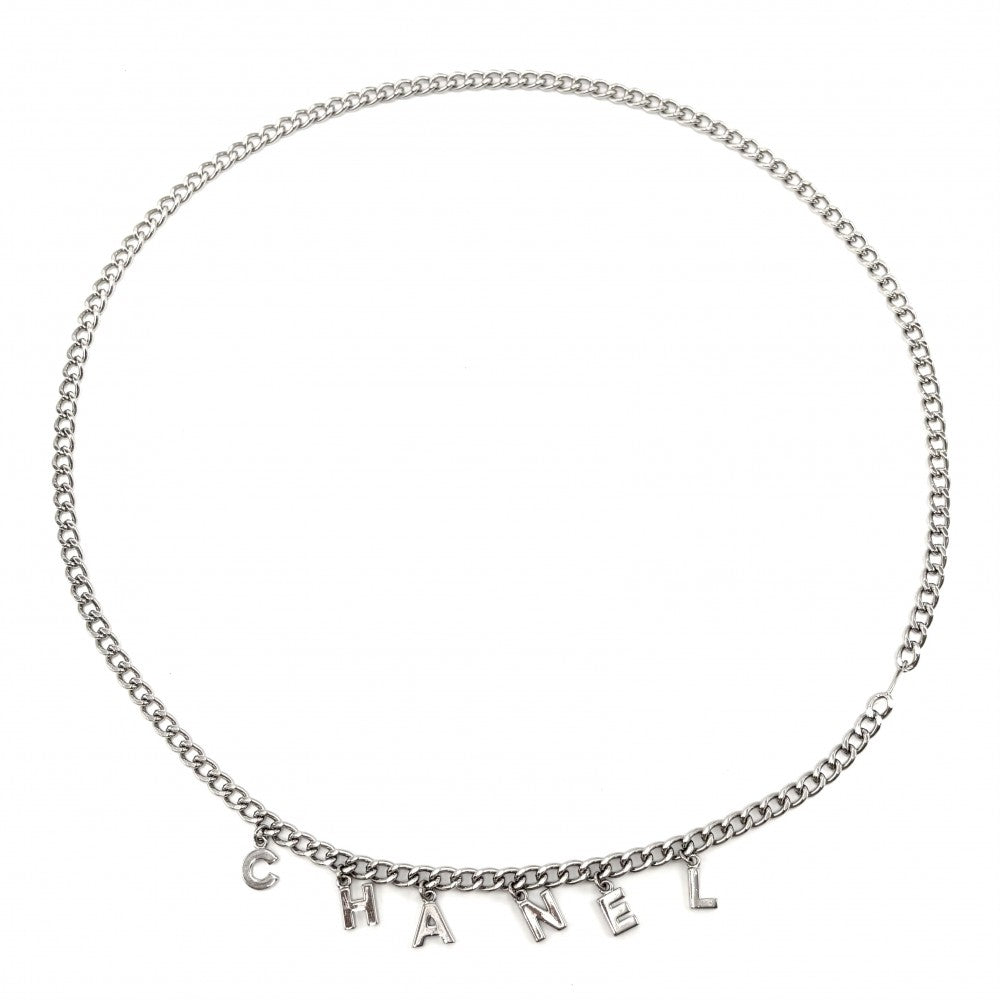CHANEL シャネル ベルト ロゴ チェーンベルト ファッションアイテム 10V シルバー レディース 2010年【中古品】