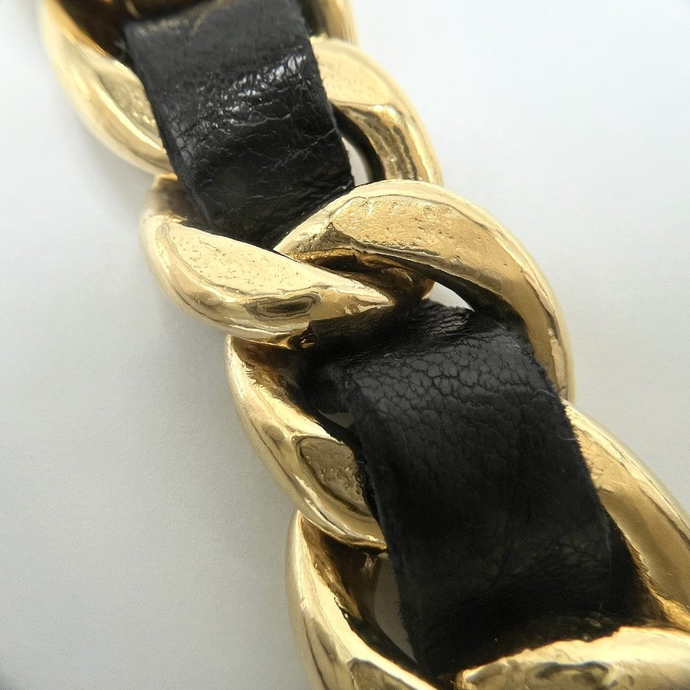 CHANEL シャネル ベルト メダル チェーンベルト ファッションアイテム 小物 ココマーク ヴィンテージ GP レザー ブラック 黒 ゴールド金具 レディース【中古品】