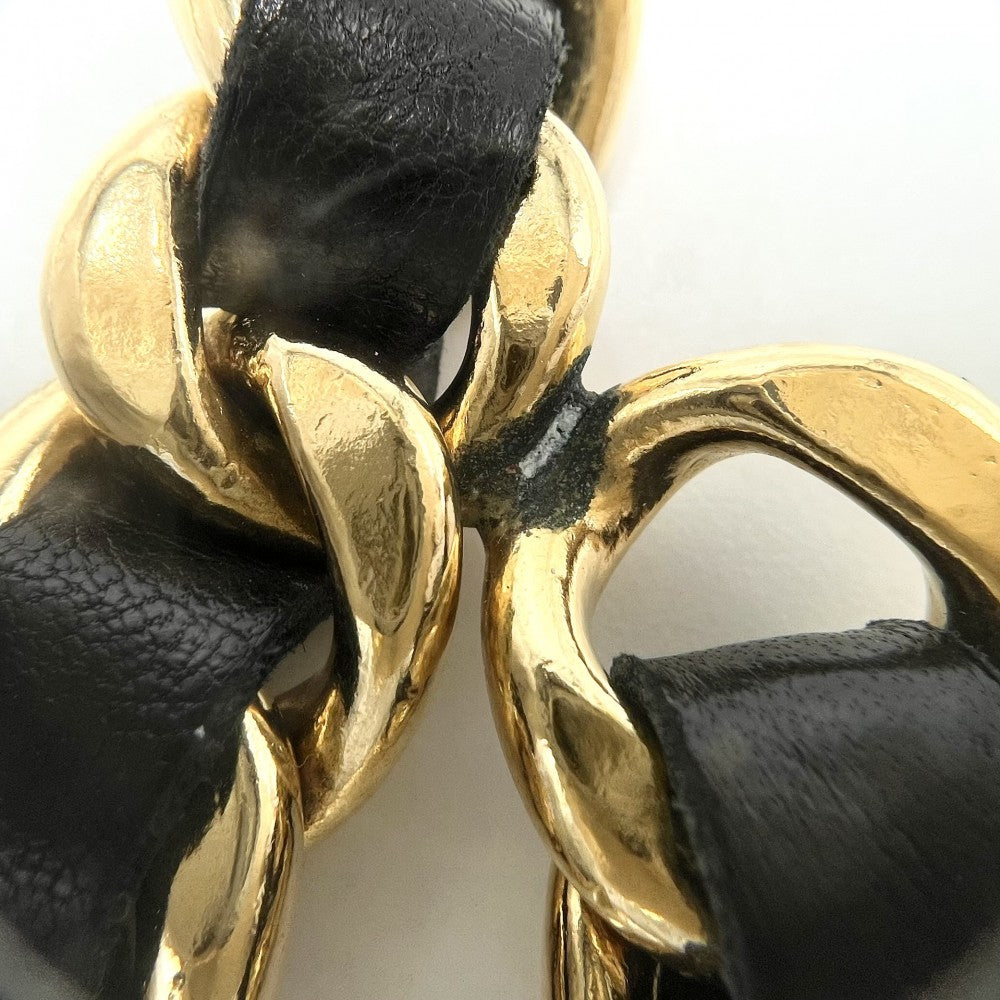 CHANEL シャネル ベルト メダル チェーンベルト ファッションアイテム 小物 ココマーク ヴィンテージ GP レザー ブラック 黒 ゴールド金具 レディース【中古品】