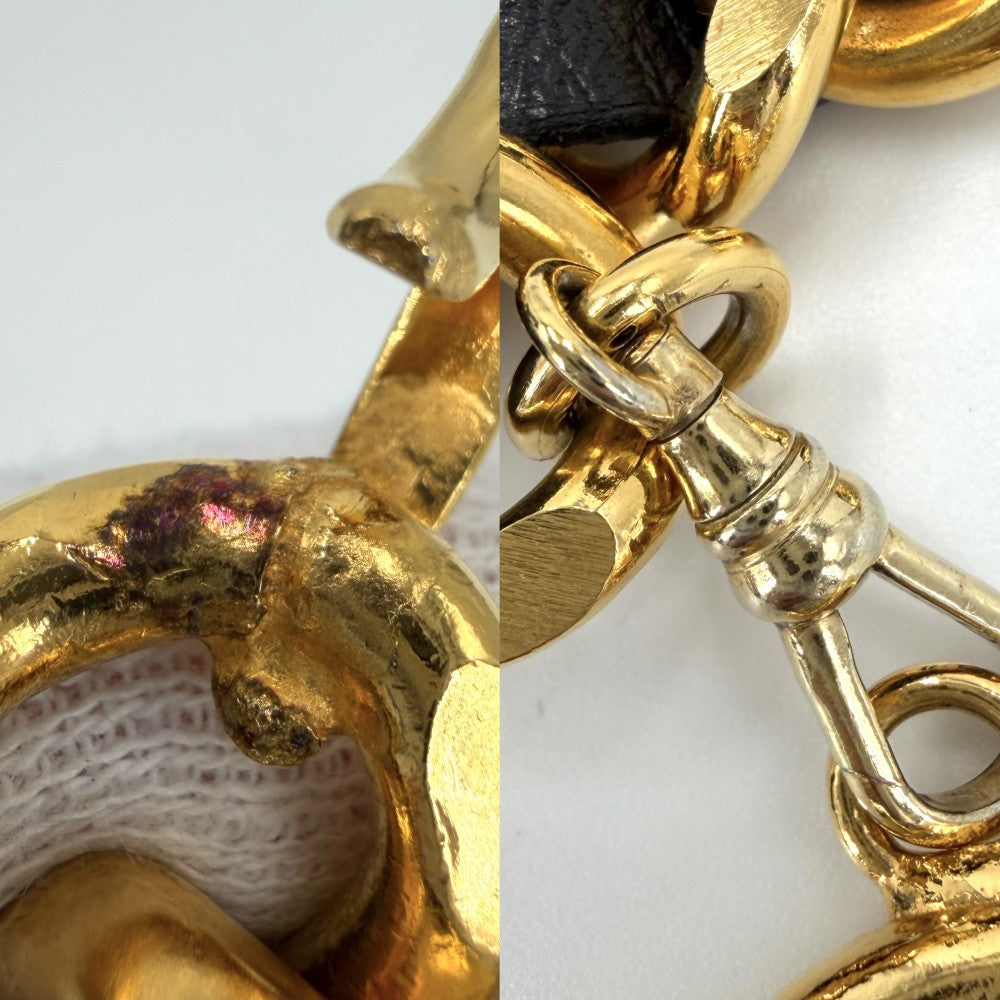 CHANEL シャネル ベルト メダル チェーンベルト ァッションアイテム ココマーク ヴィンテージ GP レザー ブラック 黒 ゴールド金具 レディース【中古品】