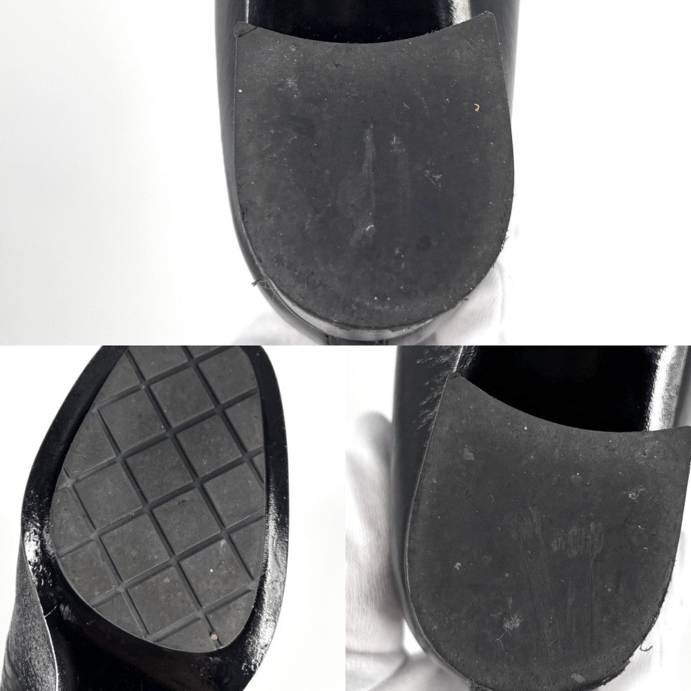 CHANEL シャネル ブーツ ココマーク ロングブーツ チェーンデザイン シューズ 靴 36サイズ 約23cm レザー ブラック 黒 ゴールド金具 レディース【中古品】