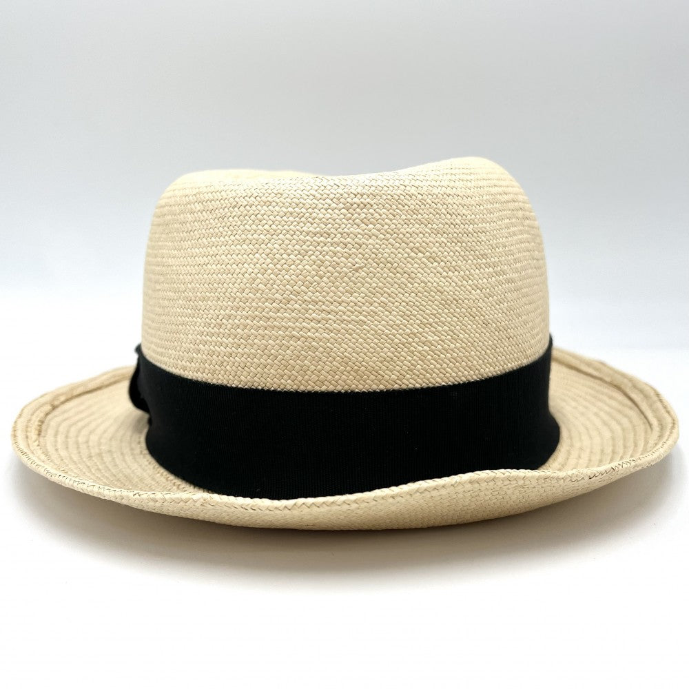 【開店SALE】 CHANEL シャネル ハット ココマーク ファッションアイテム 帽子 リボン ‎ ストロー ベージュ ブラック 黒 レディース【中古品】
