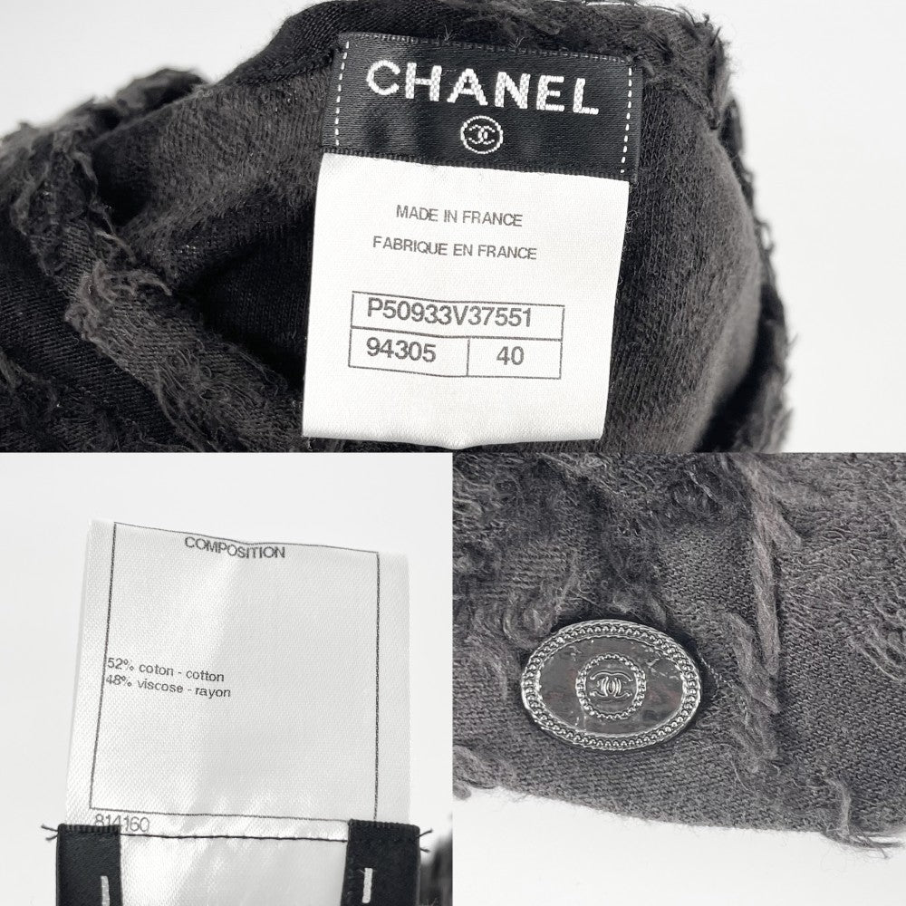【開店SALE】 CHANEL シャネル タンクトップ ココマーク ノースリーブ アパレル 服 40 ブラック 黒 夏 コットン レーヨン レディース【中古品】