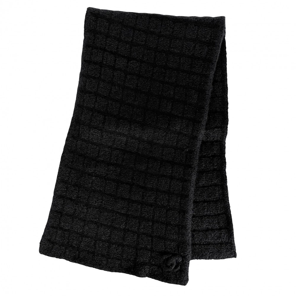 CHANEL シャネル マフラー チェック ファッションアイテム ニット ココマーク 秋 冬 カシミヤ シルク ポリアミド ブラック 黒 レディース【中古品】