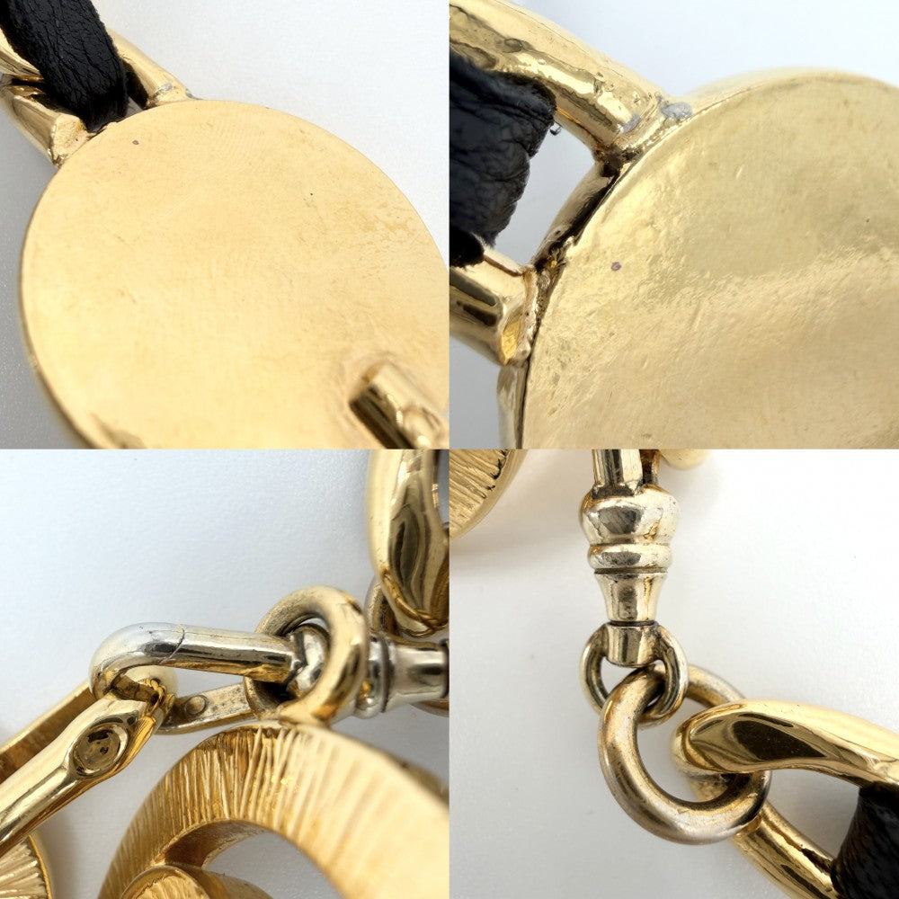 【開店SALE】 CHANEL シャネル ベルト メダル チェーンベルト ファッションアイテム 小物 ココマーク ヴィンテージ GP レザー ゴールド ブラック 黒 レディース【中古品】