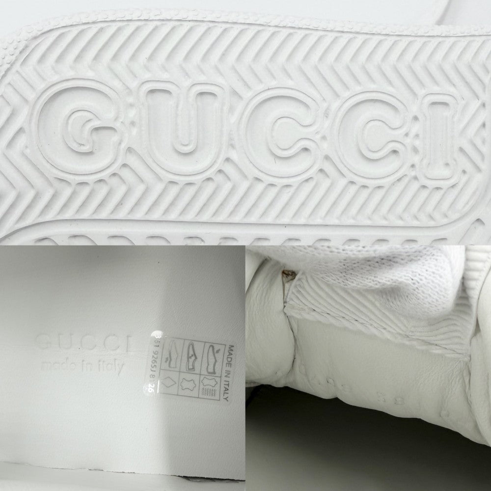 GUCCI グッチ スニーカー ローカット ファッションアイテム シューズ 38サイズ 約25cm 靴 670408 GGスプリームキャンバス レザー ベージュ ホワイト 白 レディース【中古品】
