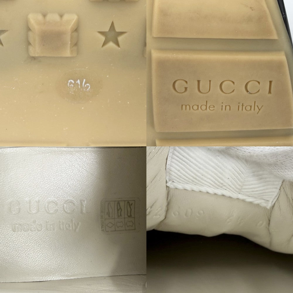 GUCCI グッチ スニーカー ライトン ローカット ファッションアイテム シューズ 6 1/2サイズ 靴 約25.5cm 523609 レザー ブラック 黒 メンズ【中古品】