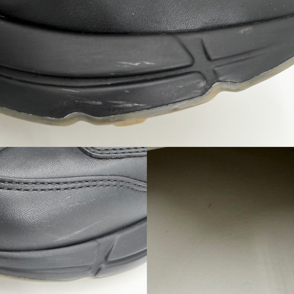 GUCCI グッチ スニーカー ライトン ローカット ファッションアイテム シューズ 6 1/2サイズ 靴 約25.5cm 523609 レザー ブラック 黒 メンズ【中古品】