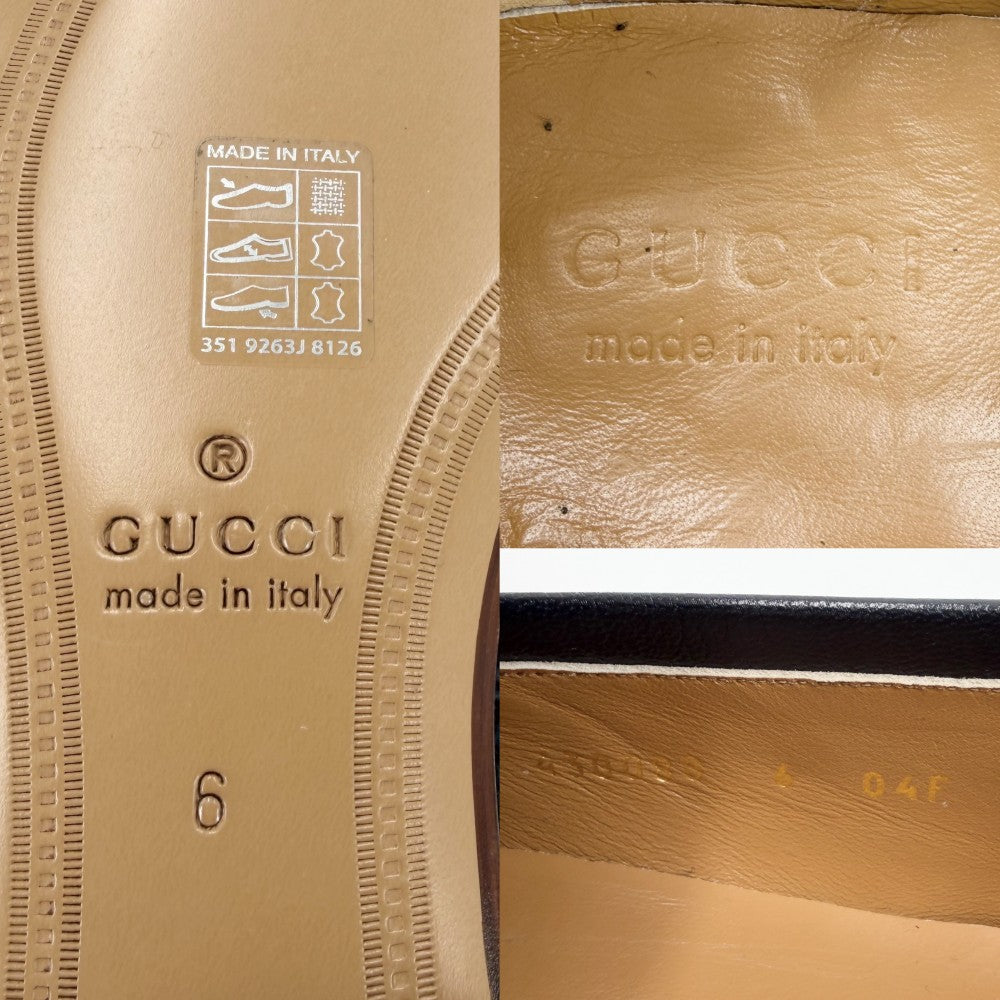GUCCI グッチ ローファー ホースビット GGベルベット 6サイズ 約25cm 430088 ベロア ネイビー 紺 アンティークゴールド金具 メンズ【中古品】