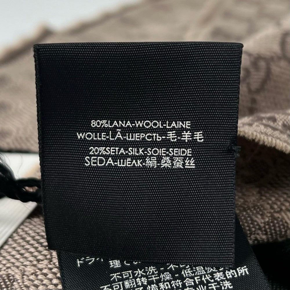 GUCCI グッチ マフラー シェリーライン PSAG900087 ウール シルク ブラウン 茶 レディース【中古品】