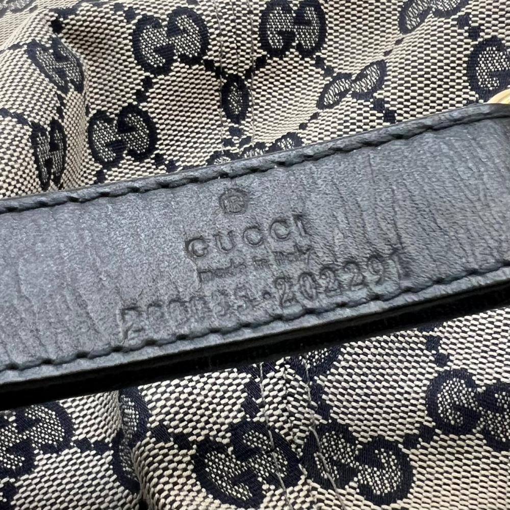 GUCCI グッチ キャップ ウェブストライプ モノグラム ベースボールキャップ XLサイズ 200035 KQW6G GGキャンバス ネイビー 紺 ベージュ メンズ 約105g【中古品】
