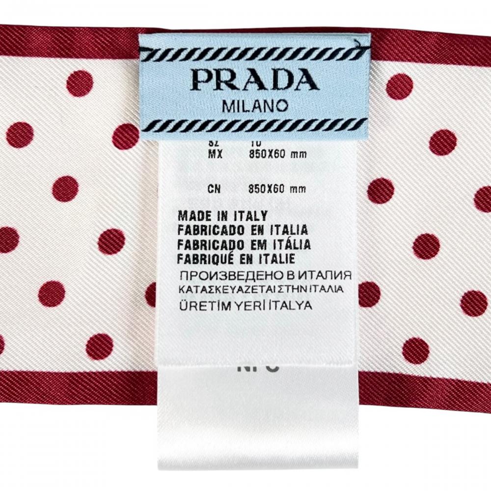 PRADA プラダ スカーフ シーズナルプリント ツイル 1FF008 シルク ピンク レディース 約55g【中古品】