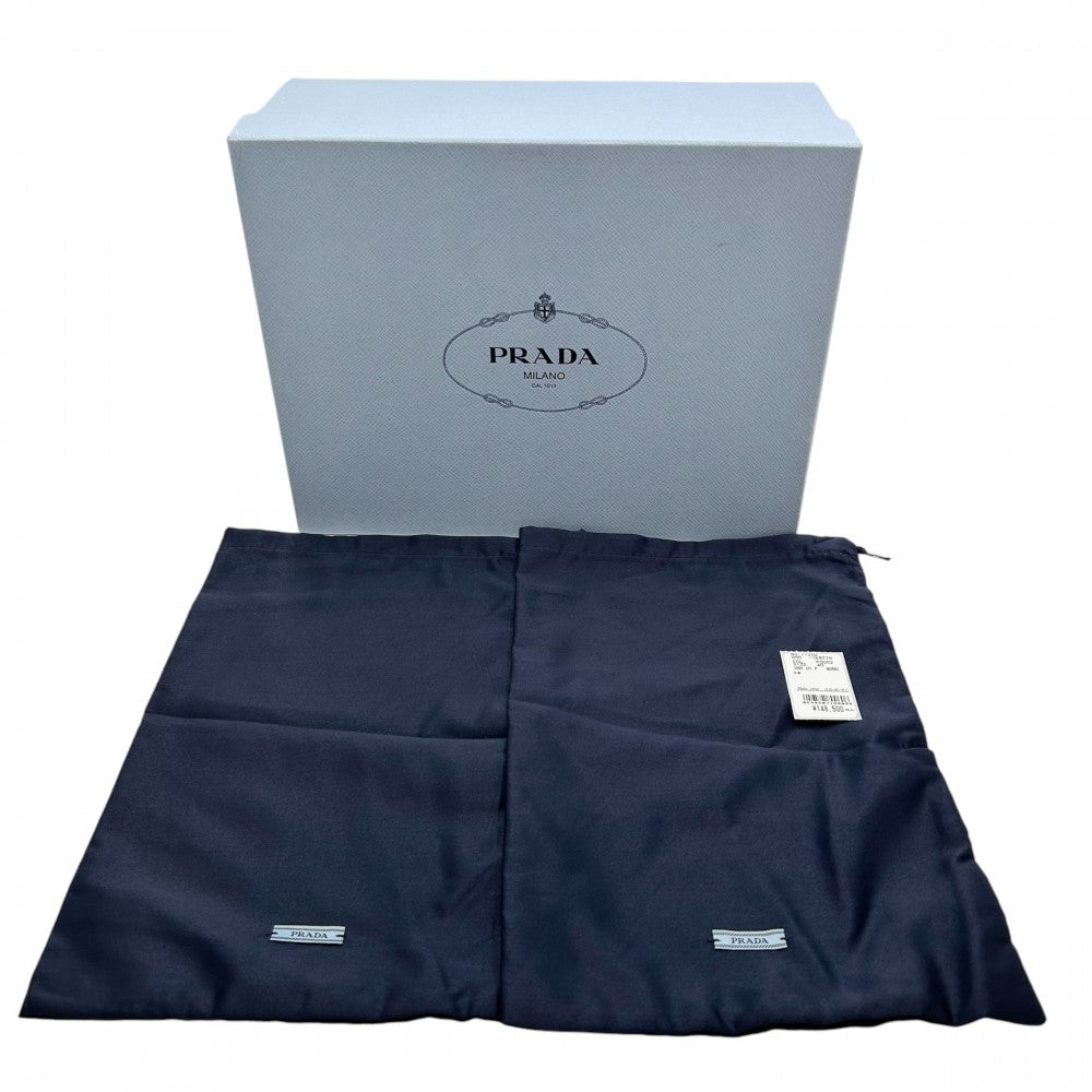 PRADA プラダ ローファー トライアングルロゴ オックスフォードシューズ ダービーシューズ レースアップ 靴 40サイズ 1E877M レザー ブラック 黒 レディース【中古品】