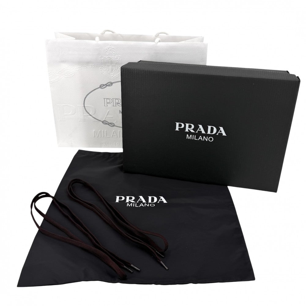 PRADA プラダ スニーカー コラプス 靴 ファッションアイテム Collapse 38サイズ 約25cm 2EG479 ナイロン スエード ボルドー レディース【中古品】