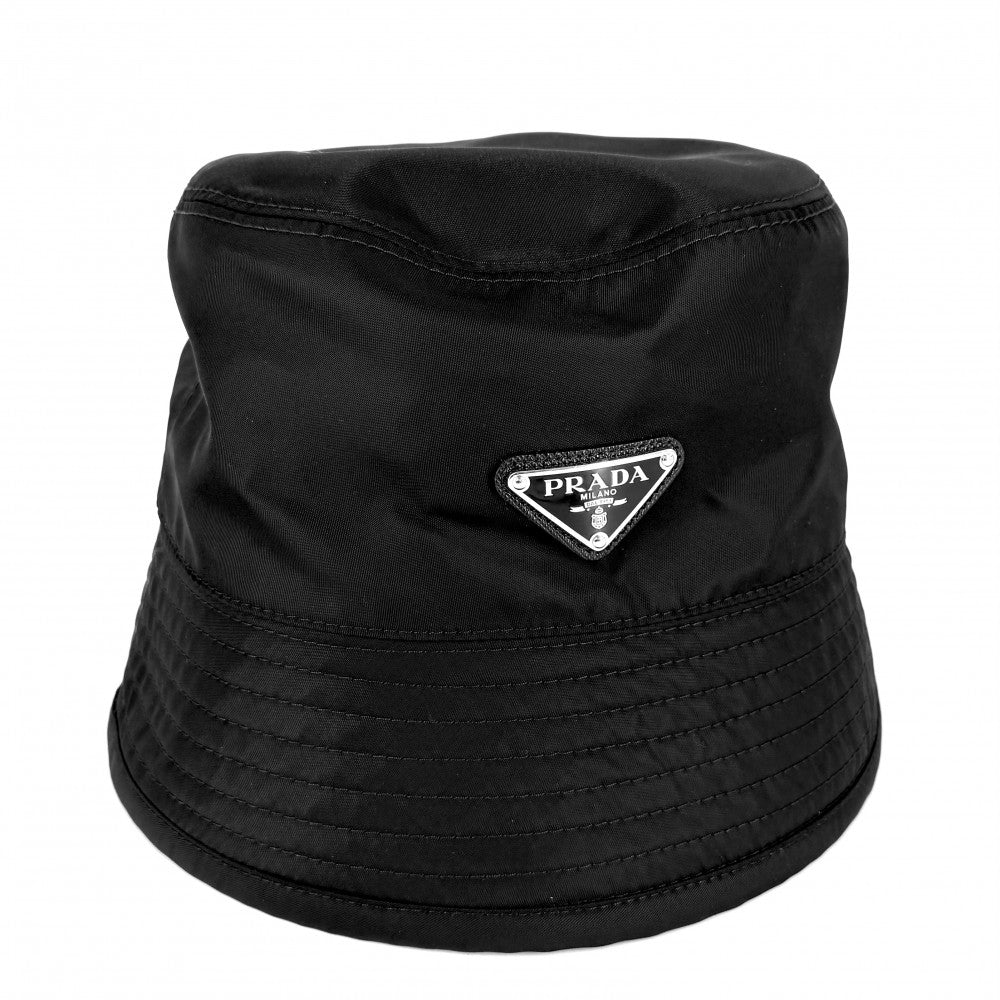 PRADA プラダ 帽子 Re-Nylon ファッションアイテム バケットハット トライアングルロゴ メンズ レディース Mサイズ 2HC137 ナイロン ブラック 黒 グリーン 緑 ユニセックス【中古品】
