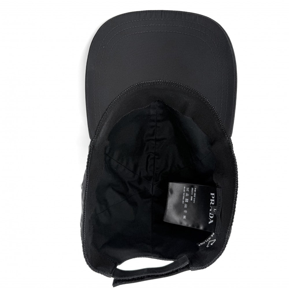 PRADA プラダ 帽子 トライアングルロゴ ベースボールキャップ ファッションアイテム RE-NYLON Lサイズ メンズ レディース 2HC274 ナイロン ブラック 黒 シルバー金具 ユニセックス【中古品】