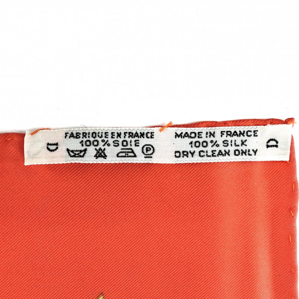 HERMES エルメス スカーフ カレ90 1789 LIBERTE EGALITE FRATERNITE REPUBLIQ 1789年フランス革命を記念して 大判 ファッションアイテム シルク オレンジ マルチカラー レディース【中古品】