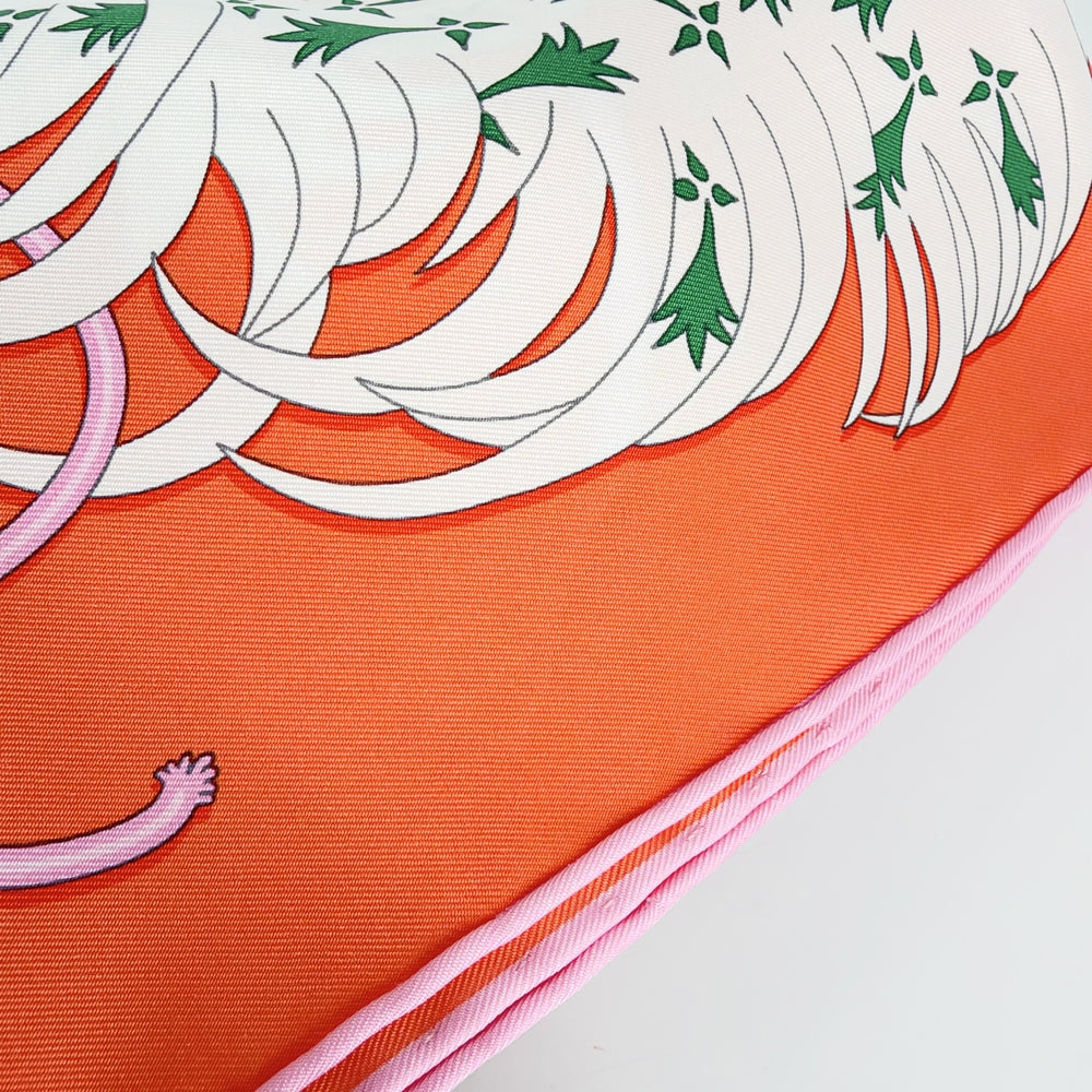 HERMES エルメス スカーフ カレ90 刺繍が織りなす伝説 ファッションアイテム LEGENDE BRODEE シルク オレンジ マルチカラー レディース【中古品】