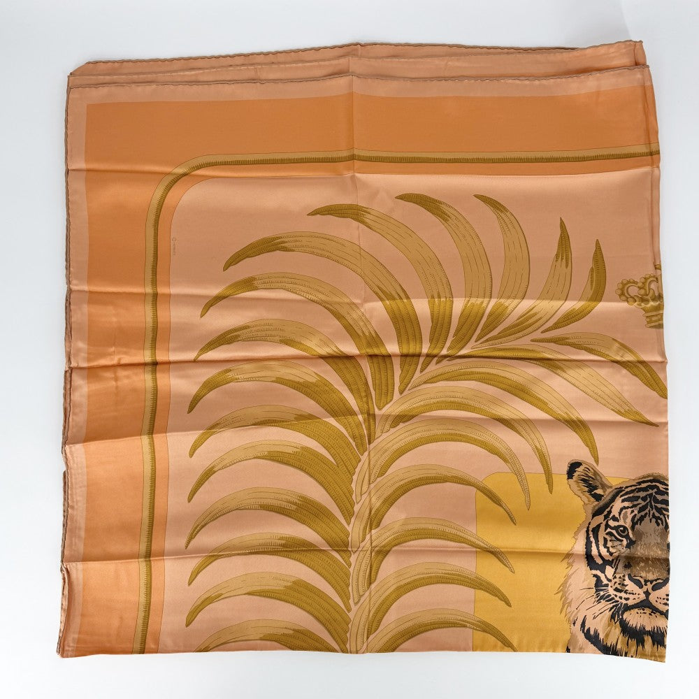 【開店SALE】 HERMES エルメス スカーフ カレ140 Tigre Royal 王者の虎 ファッションアイテム Carres 大判 シルク オレンジ レディース【中古品】