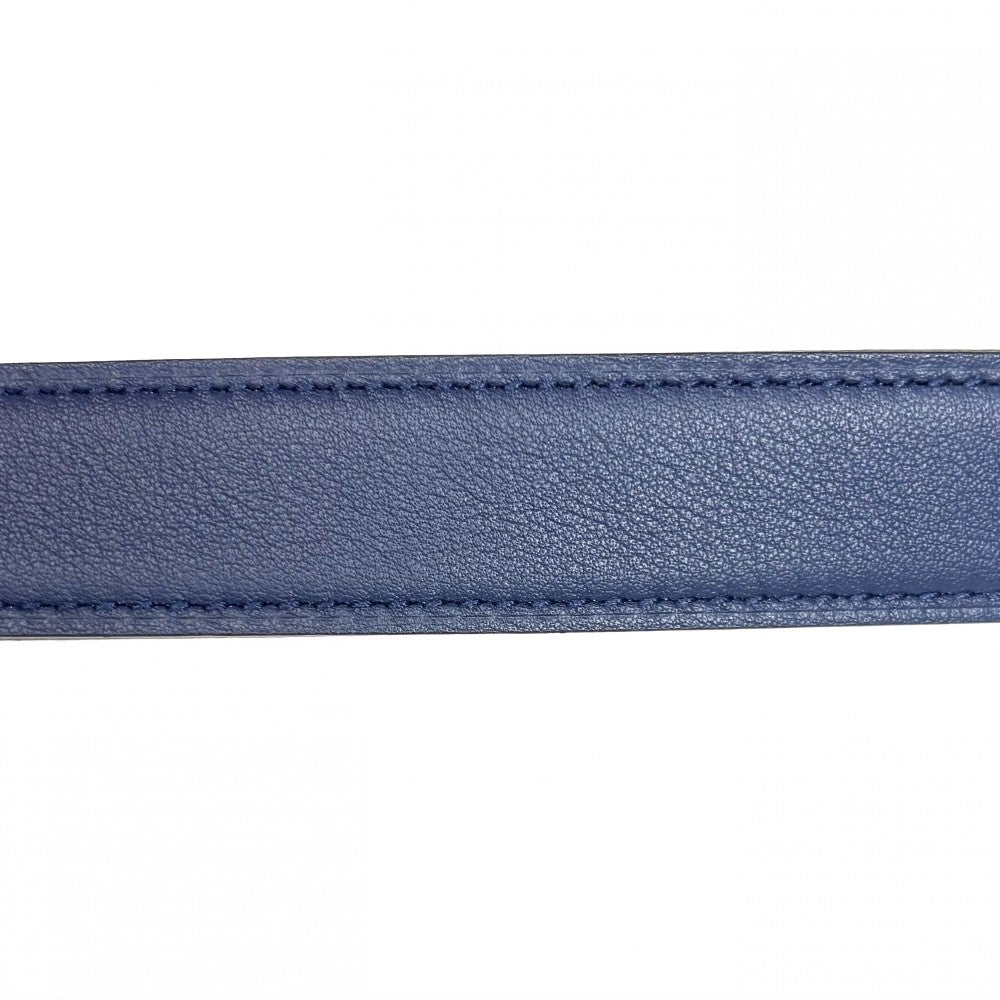【開店SALE】 HERMES エルメス ベルト モールH リバーシブル ファッションアイテム 70/23MM 小物 U刻印 レザー ブルー 青 ホワイト 白 シルバー金具 レディース 2022年【中古品】
