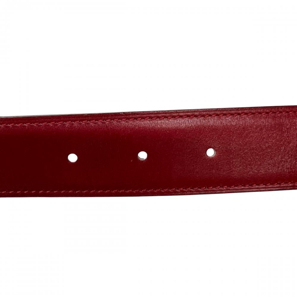 HERMES エルメス ベルト ｺﾝｽﾀﾝｽ ﾘﾊﾞｰｼﾌﾞﾙ □C刻印 レザー レッド 赤 イエロー シルバー金具 レディース 約100g 1999年【中古品】