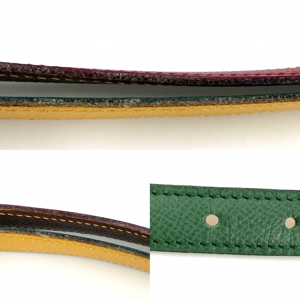 HERMES エルメス ベルト リバーシブル ファッションアイテム 90サイズ 小物 A刻印 レザー レッド 赤 グリーン 緑 ゴールド金具 レディース 2017年【中古品】