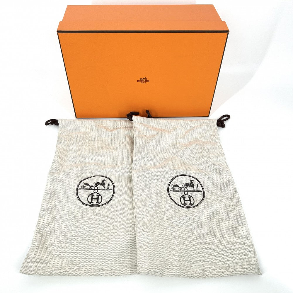 【開店SALE】 HERMES エルメス サンダル エスパドリーユ ティヴォリケリー 厚底 靴 37サイズ 春 夏 レザー ブラック 黒 シルバー金具 レディース【中古品】